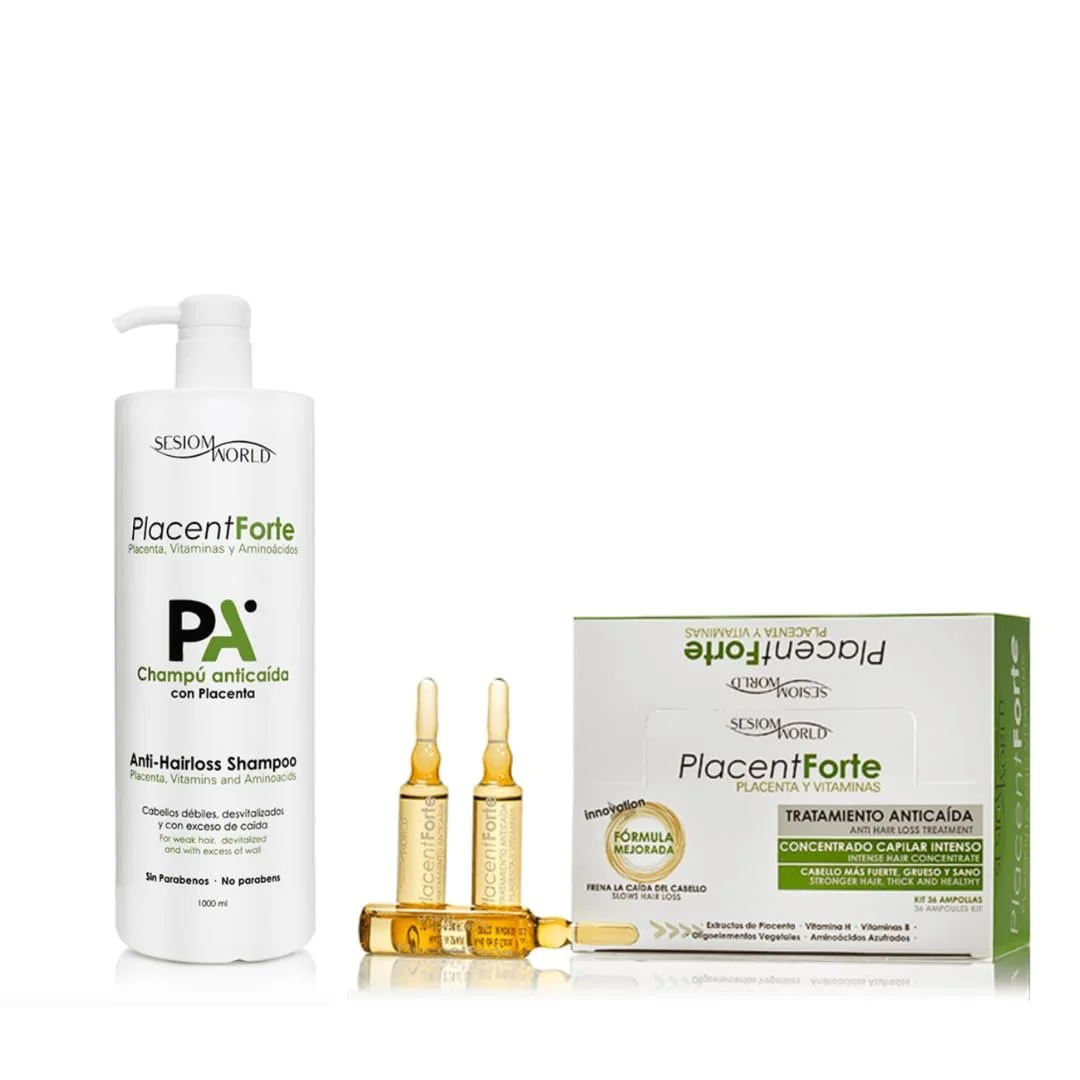 Засіб проти випадіння волосся Placent Forte 36 x 10мл + 1000мл, фото №1