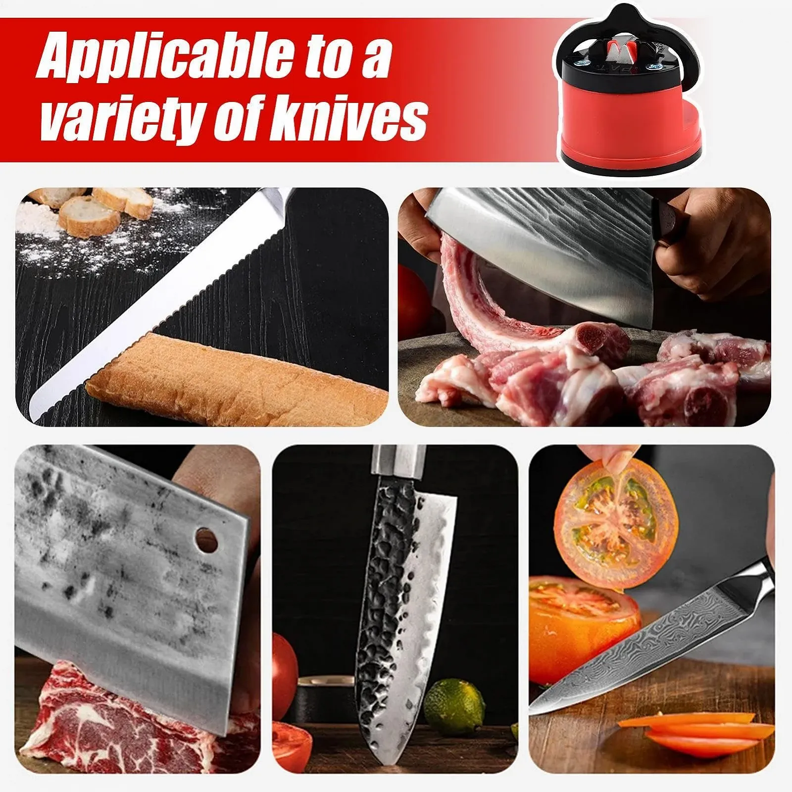 Точилка для ножів та ножиць переносна з присоскою та нековзною основою, фото №5 Точилка для ножів та ножиць переносна з присоскою та нековзною основою, фото №5