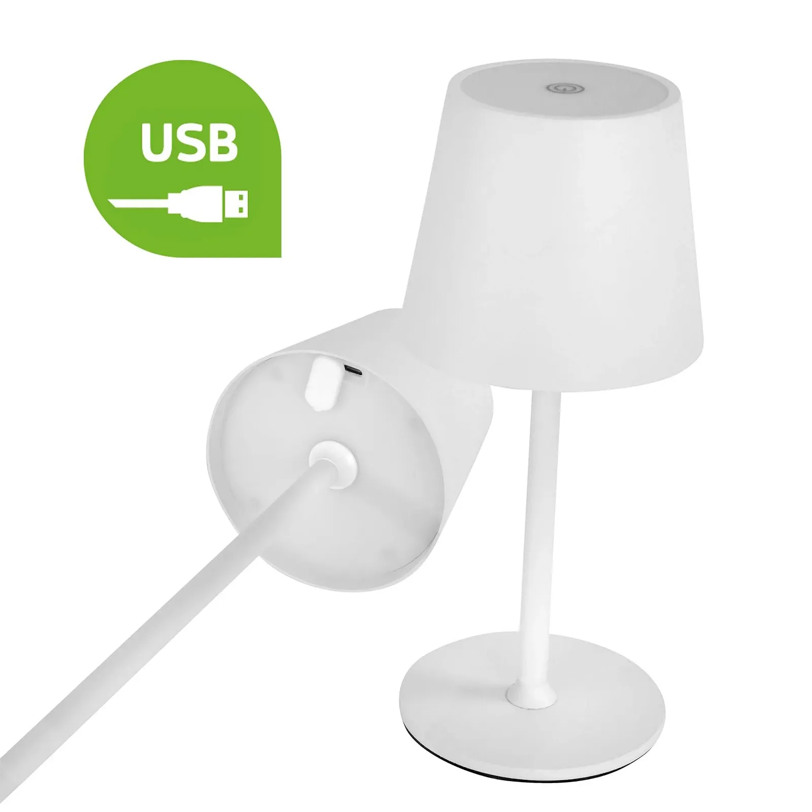 Настільна лампа Idena Touch 50124 LED USB-C регульована за висотою White, фото №3