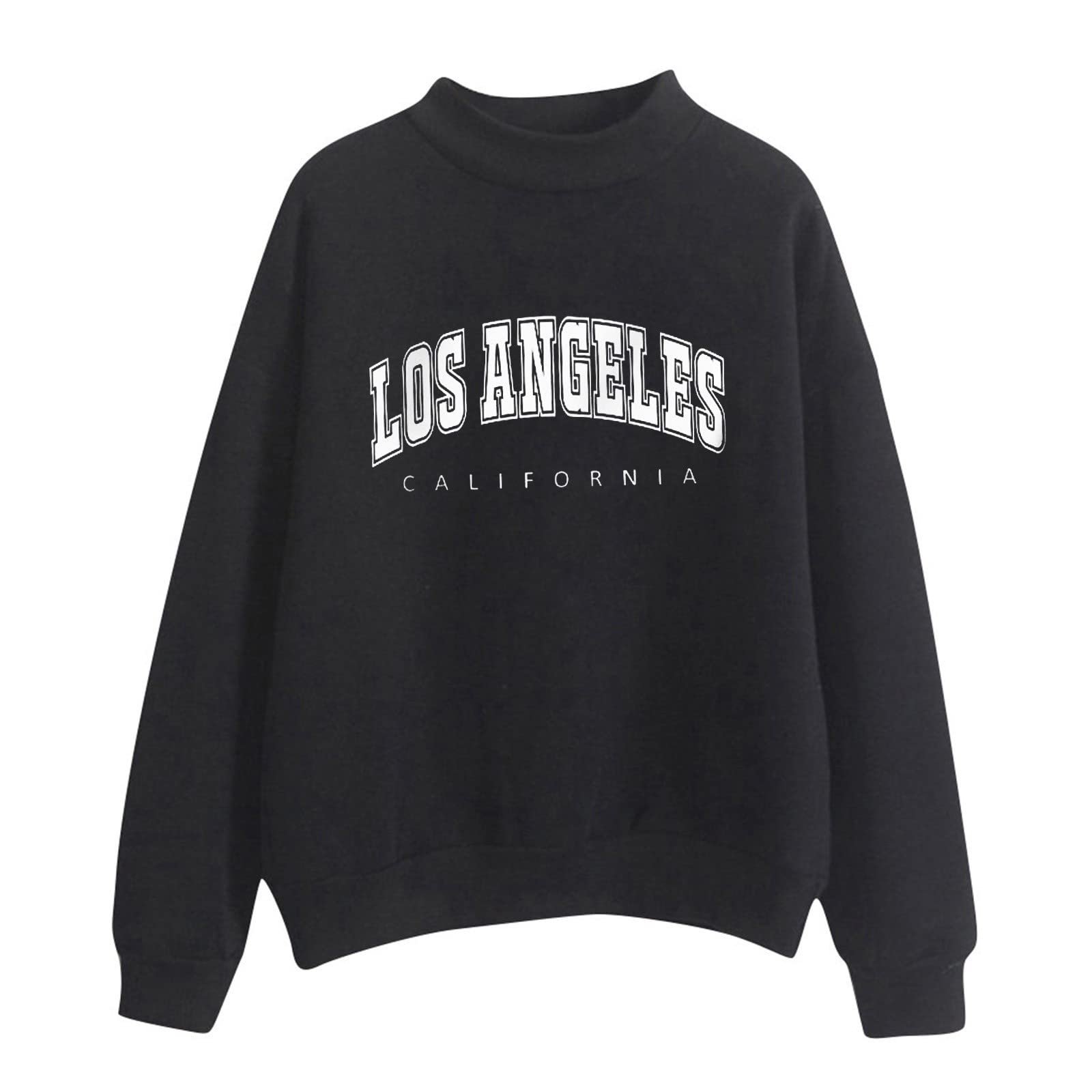 Женский Пуловер Los Angeles Аниме эстетический круглый вырез принт буквы колледжа однотонный свободный крой зима осень, фото №1
