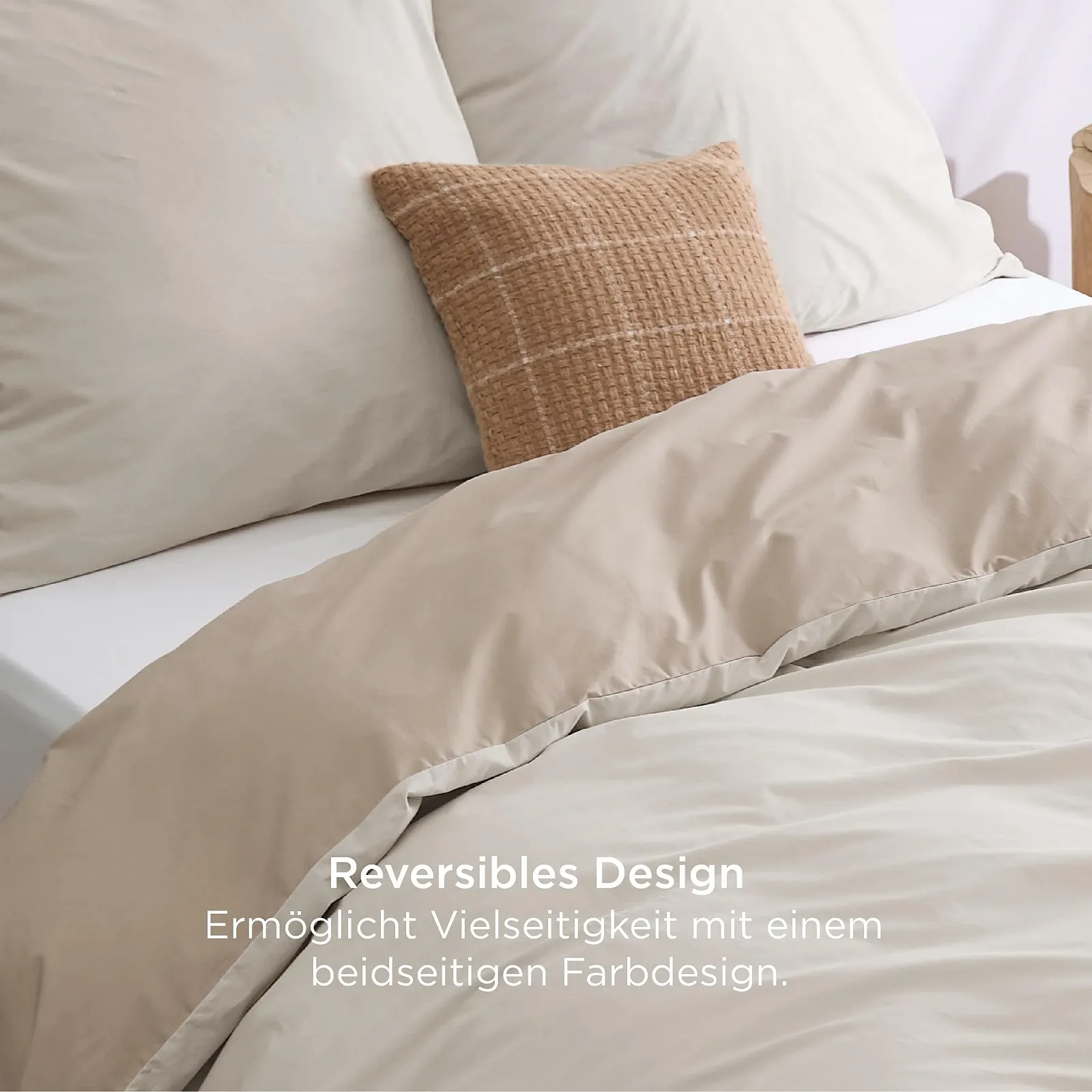 Постельное белье BEDSURE Хлопок 135 x 200 см Бежевый Двусторонний, фото №3