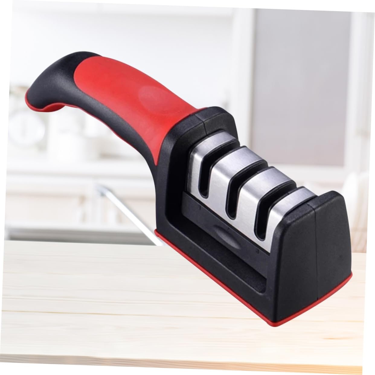 Точилка для кухонных ножей 1 Piece трехступенчатая ручная Черная, фото №9