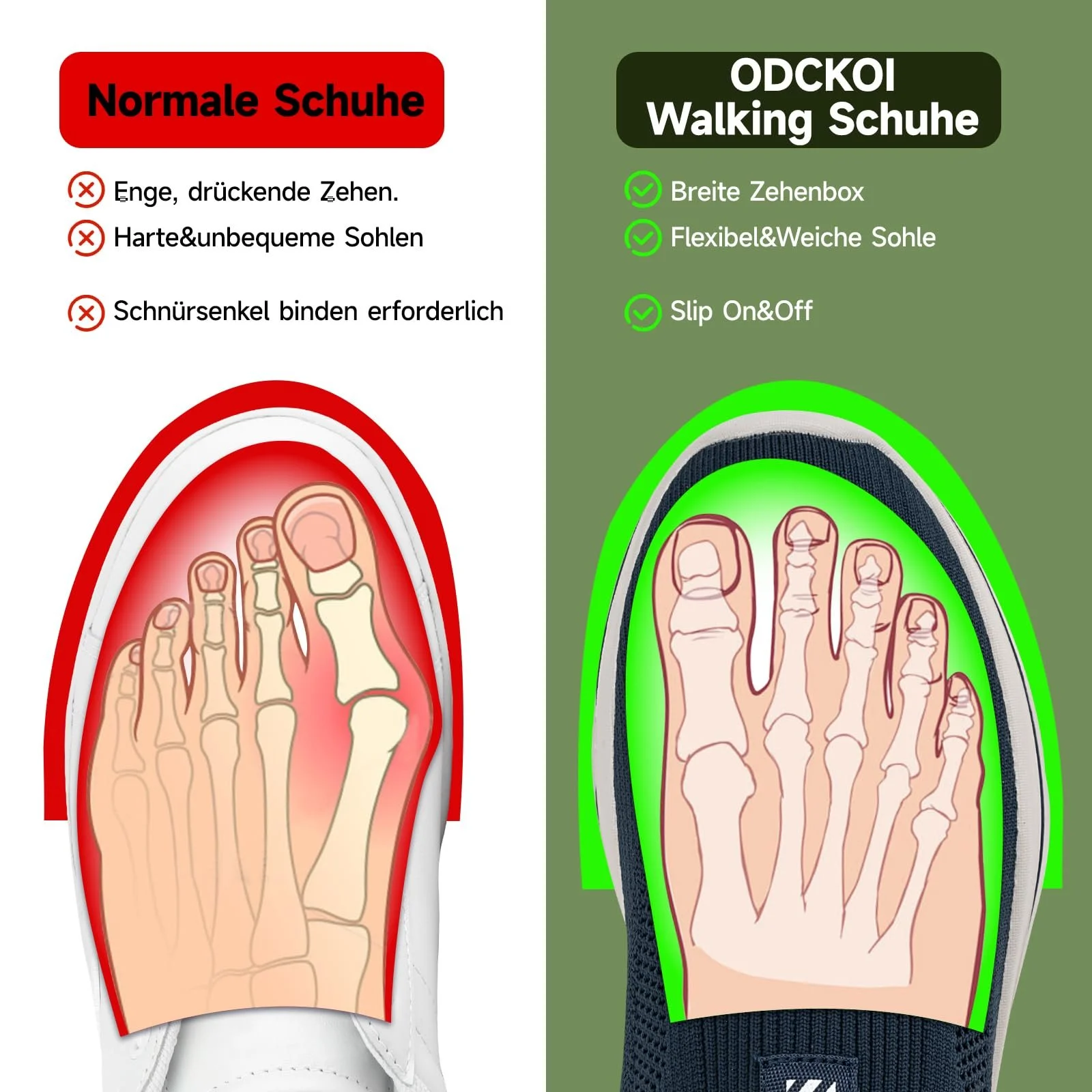 Кросівки ODCKOI Чоловічі Сліпони Сітка Дихаючі Кросівки для Бігу Зручні Спортивні, фото №4