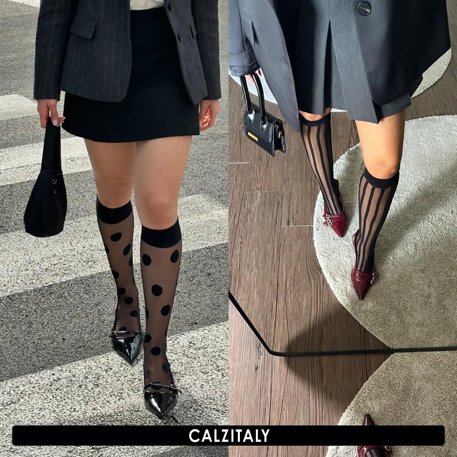 Носки Calzitaly с узором, 3 пары (в горошек, в полоску, в клетку), фото №5