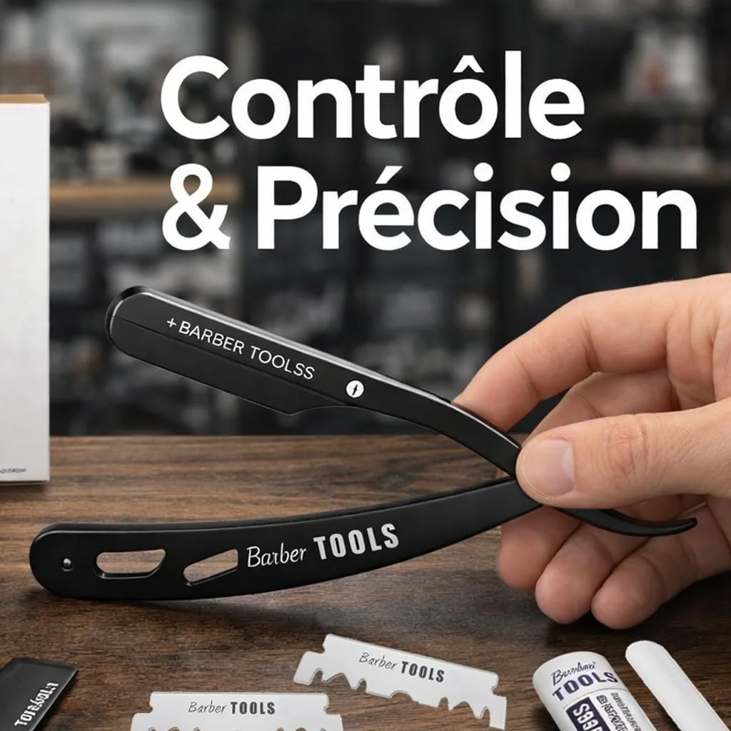 Опасная бритва BARBER TOOLS Со сменными лезвиями и аксессуарами, фото №6 Опасная бритва BARBER TOOLS Со сменными лезвиями и аксессуарами, фото №6
