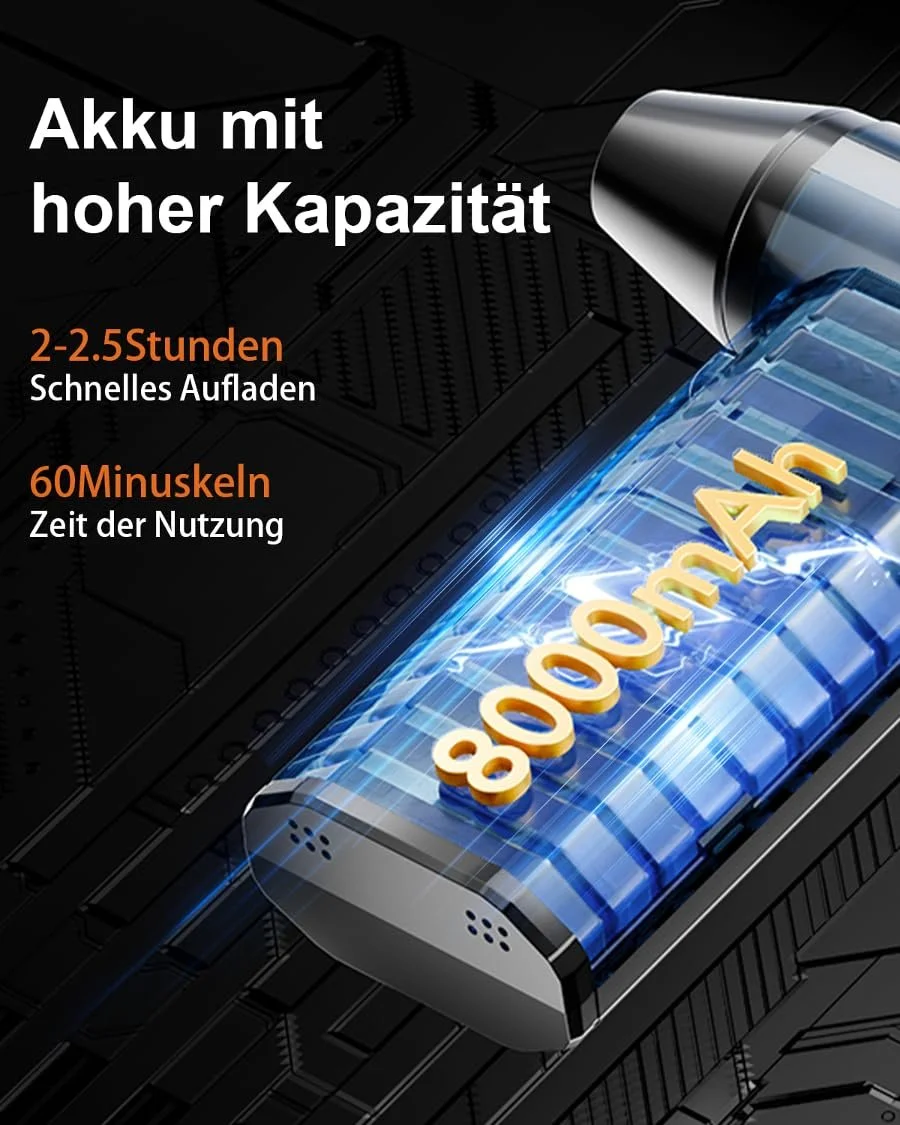 Електрична повітродувка 3 швидкості 130 000 RPM Чорний, фото №3