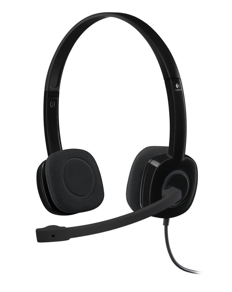 Гарнітура Logitech H151 із мікрофоном з шумозаглушенням, стереогарнітура, регульований мікрофон, управління гучністю та перемикач беззвучного режиму на кабелі, роз'єм 3.5 мм, фото №1