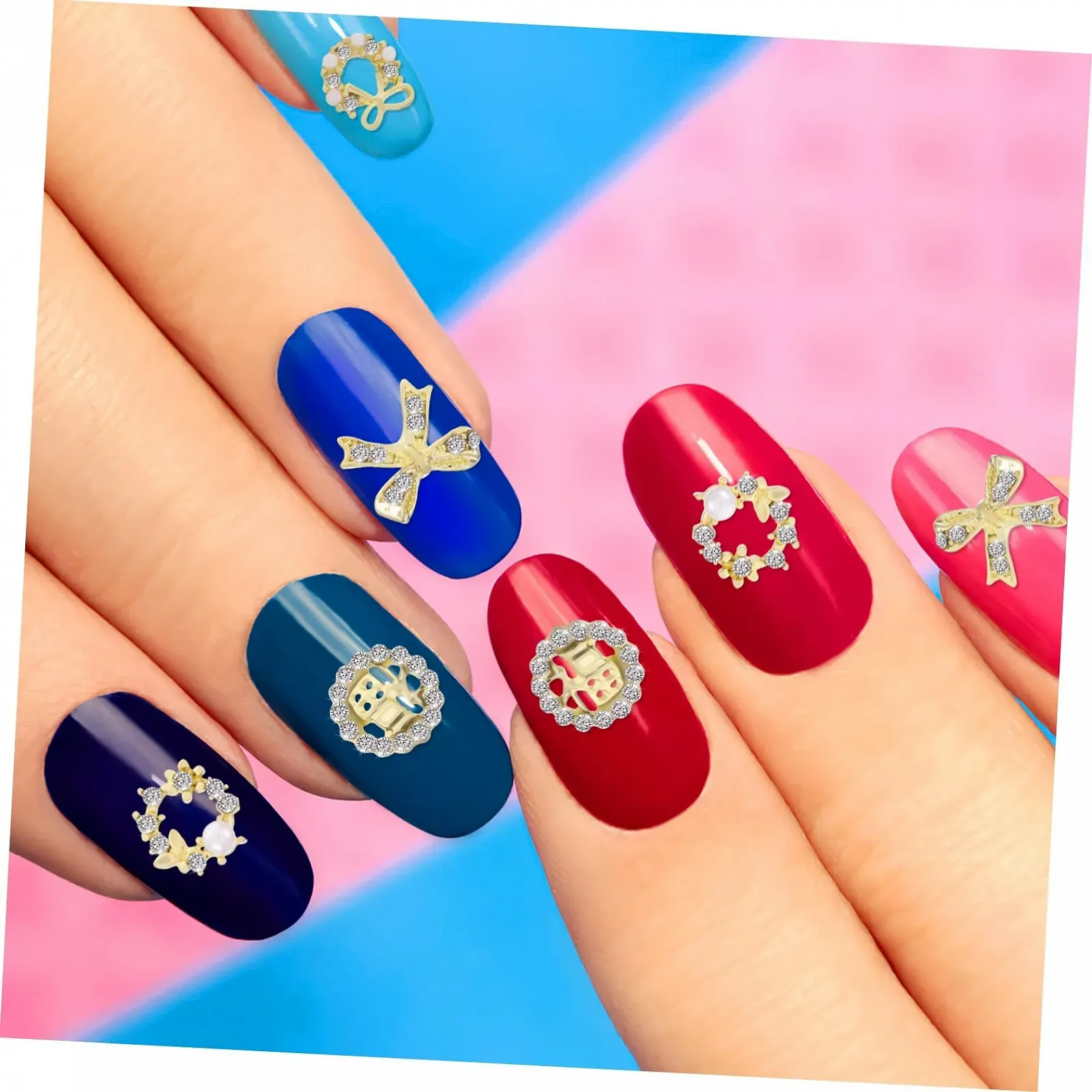 Украшения для маникюра FRCOLOR 150 штук Металл для дизайна ногтей с практичным кейсом для хранения, фото №9