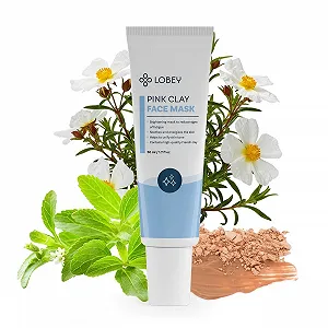 Маска для обличчя LOBEY Pink Clay - Делікатний догляд для сяючої шкіри - Регенеруюча, заспокійлива та ідеальна для чутливої шкіри (50 мл) - Фото 1