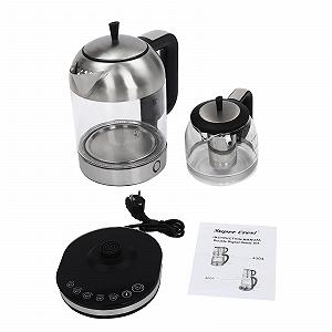 Электрочайник Glass Teapot 5 Preset Temperatures (65℃/80℃/90℃/95℃/100℃) Черный 1800 Вт (Большой чайник 2L/Маленький чайник 1L) цена на synthetic.ua - Фото 1 Электрочайник Glass Teapot 5 Preset Temperatures (65℃/80℃/90℃/95℃/100℃) Черный 1800 Вт (Большой чайник 2L/Маленький чайник 1L) synthetic.ua - Фото 1