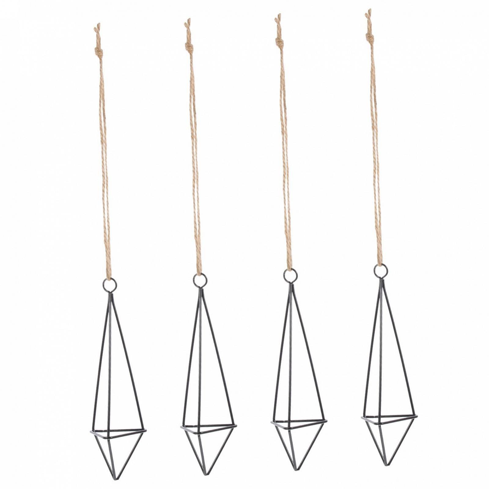 Підвісні тримачі для повітряних рослин Supvox 4 шт Металеві Геометричні Чорні, фото №1