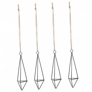 Підвісні тримачі для повітряних рослин Supvox 4 шт Металеві Геометричні Чорні - Фото 1