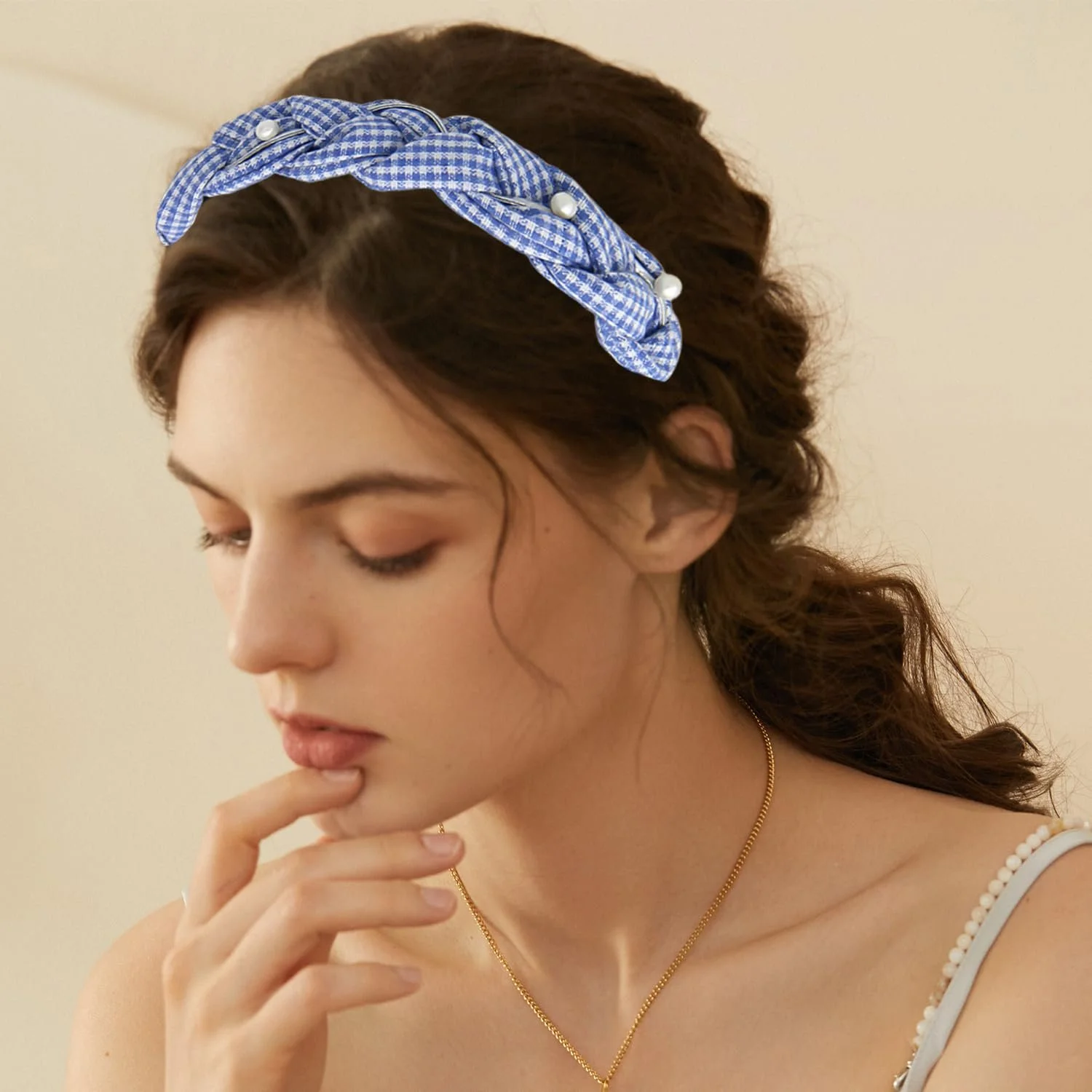 Обруч на голову, Гумка для волосся, Синій, фото №5