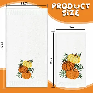 Рушники набір 2 шт. Embroidered Towel Stacked Pumpkin 75x34см synthetic.ua - Фото 1