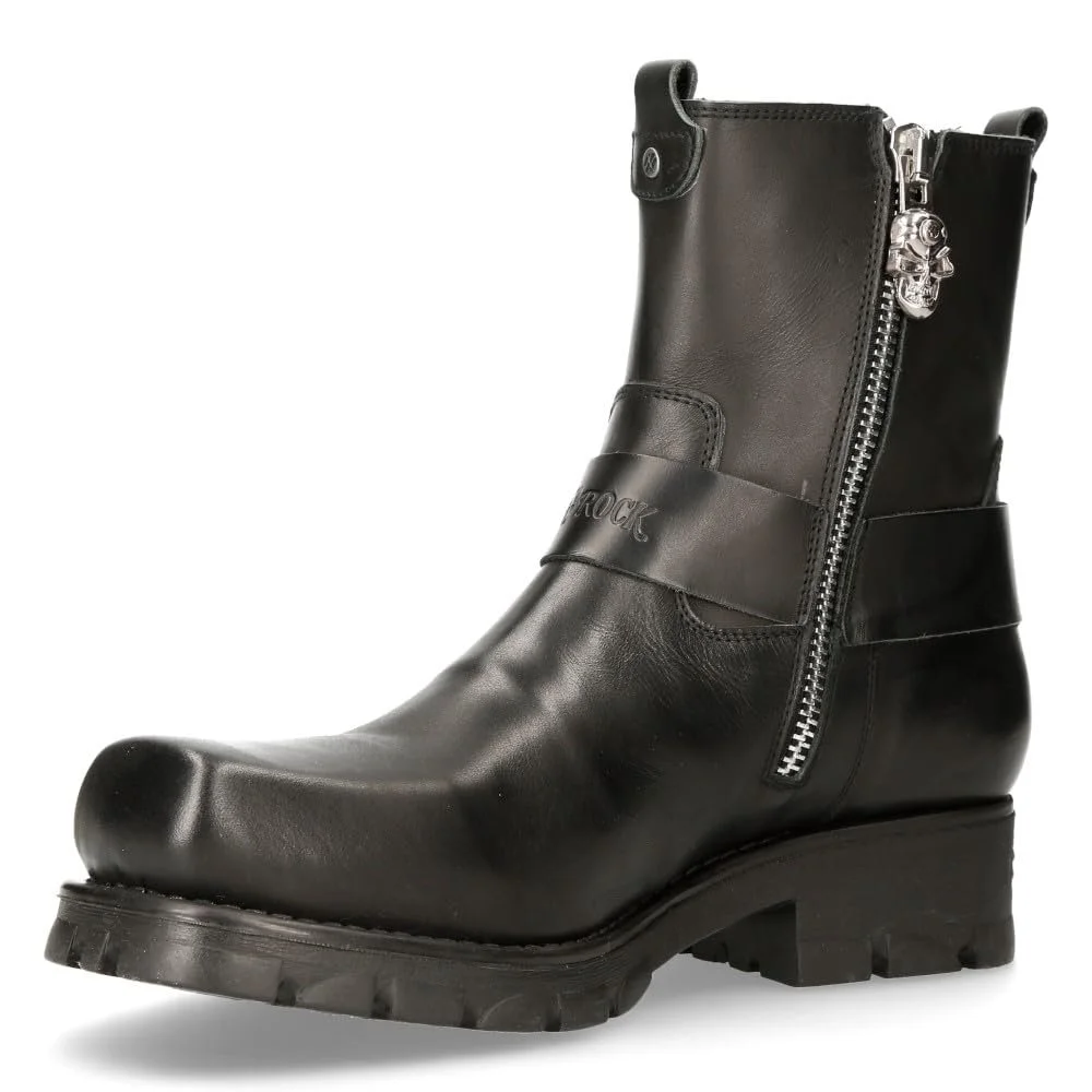 Ботинки New Rock M.7605C-C1 Унисекс Кожаные Черные на молнии, фото №3 Ботинки New Rock M.7605C-C1 Унисекс Кожаные Черные на молнии, фото №3