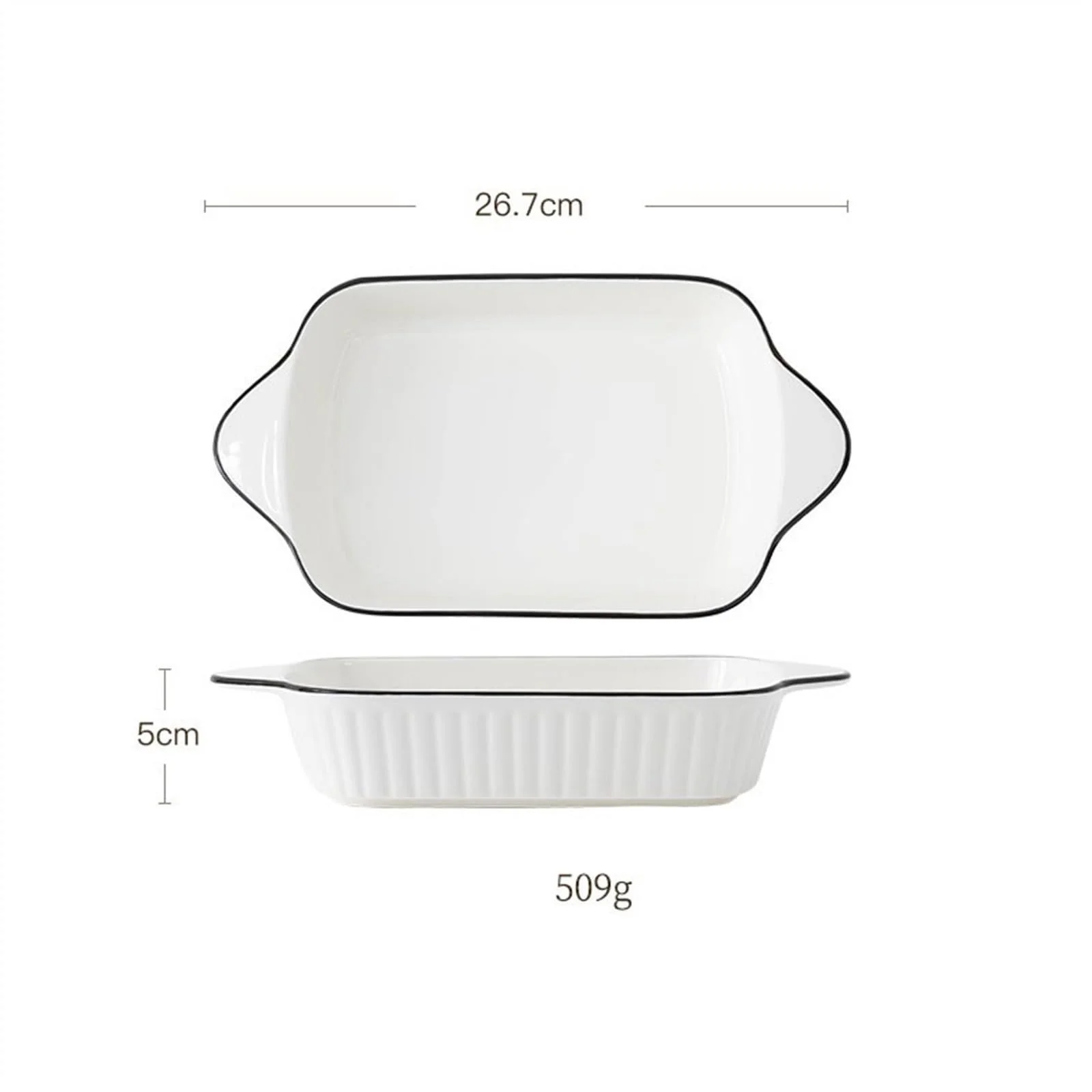Форма для запекания скандинавский стиль керамическая прямоугольная фарфоровая, фото №2
