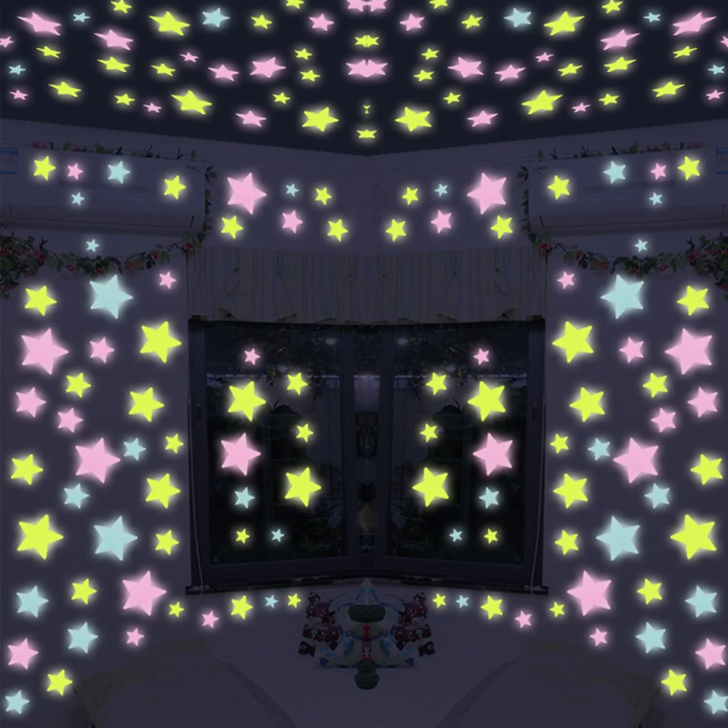 Наклейки на стіну Зірки флуоресцентні 200 шт. Різнокольоровий, фото №5 Наклейки на стіну Зірки флуоресцентні 200 шт. Різнокольоровий, фото №5