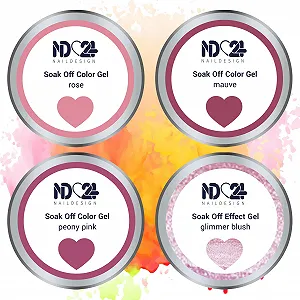 Гель-лак ND24 Premium Bundle Vintage Pink Soak Off Gel Collection Высокопигментированный UV LED Коллекция Насыщенный цвет 4 x 10 г synthetic.ua - Фото 1