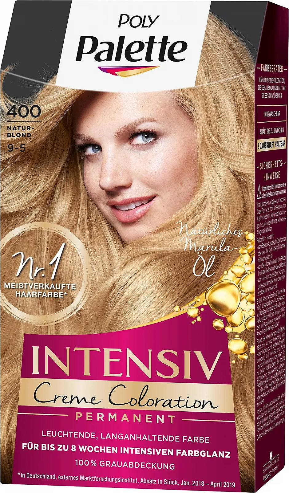 Краска для волос Palette Intensive Creme Colouration 9-5/400 Natural Blonde Уровень 3, 3 x 115 мл, Стойкая краска, фото №2 Краска для волос Palette Intensive Creme Colouration 9-5/400 Natural Blonde Уровень 3, 3 x 115 мл, Стойкая краска, фото №2