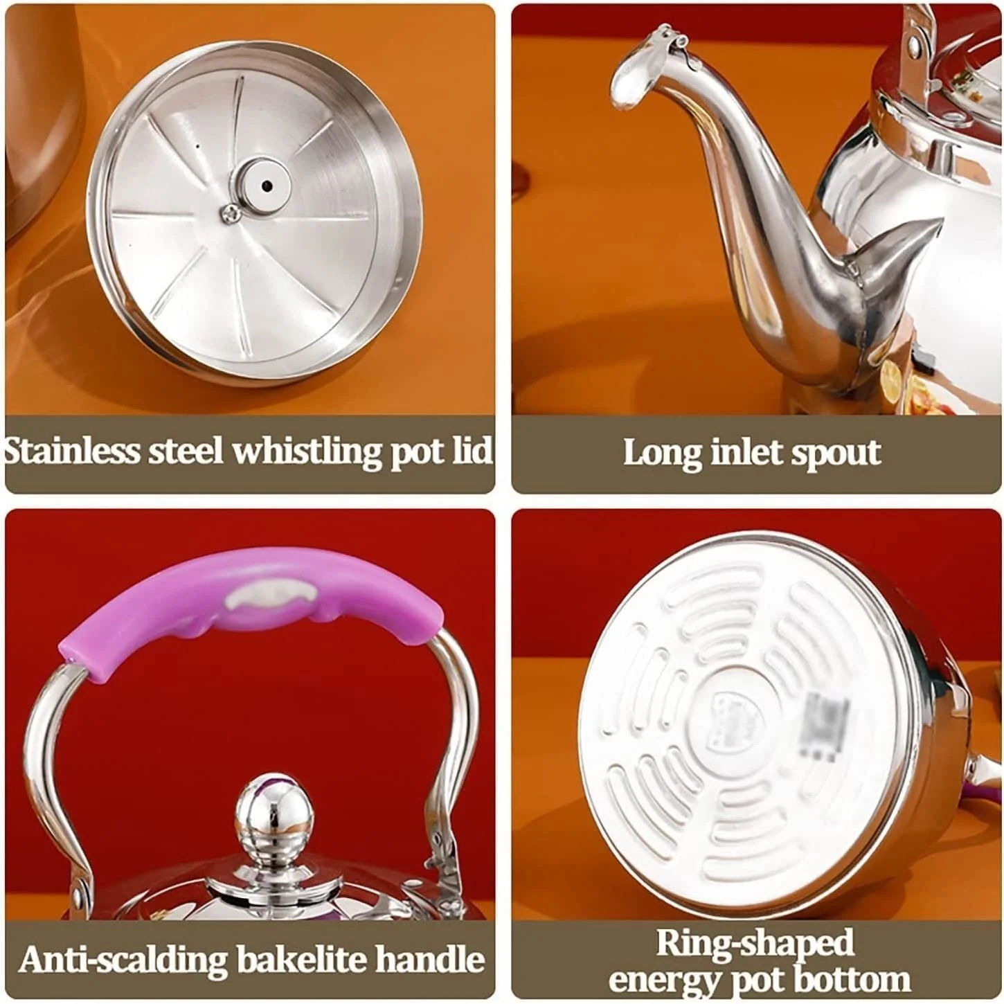 Чайник-свисток з нержавіючої сталі 5,5 л, фото №6 Чайник-свисток з нержавіючої сталі 5,5 л, фото №6