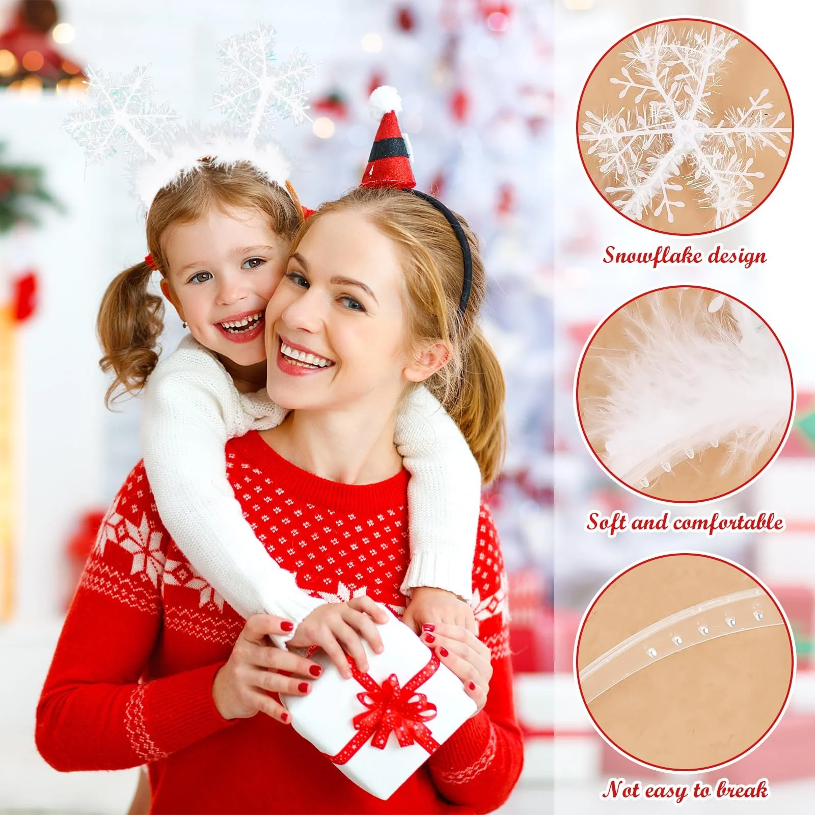 Набір Різдвяних обручів з сніжинками (2 шт), фото №3