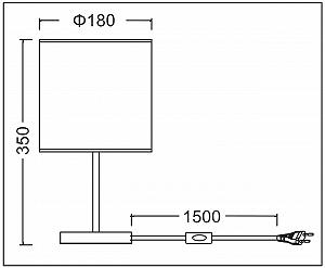 Приліжкова лампа Trango SOUL* 2018-10B з тканинним абажуром, чорний/золотий, E27 synthetic.ua - Фото 1