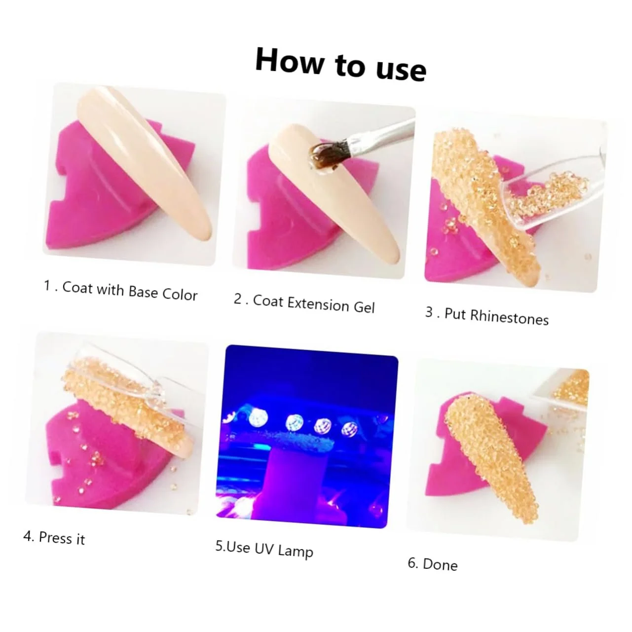 Стразы для маникюра FRCOLOR 8 упаковок Микроцирконий для дизайна ногтей Самоцветы для ногтей Цвета Радуга Шампань для ногтей и украшений, фото №4