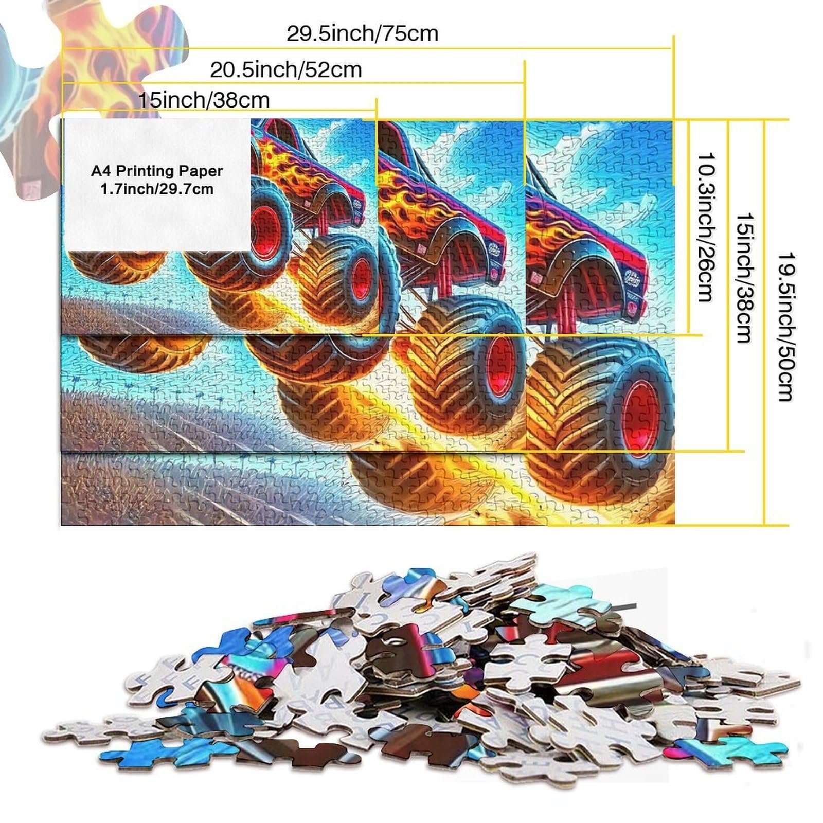 Пазл Monster Truck 1000 деталей 38 x 26 см, фото №4 Пазл Monster Truck 1000 деталей 38 x 26 см, фото №4