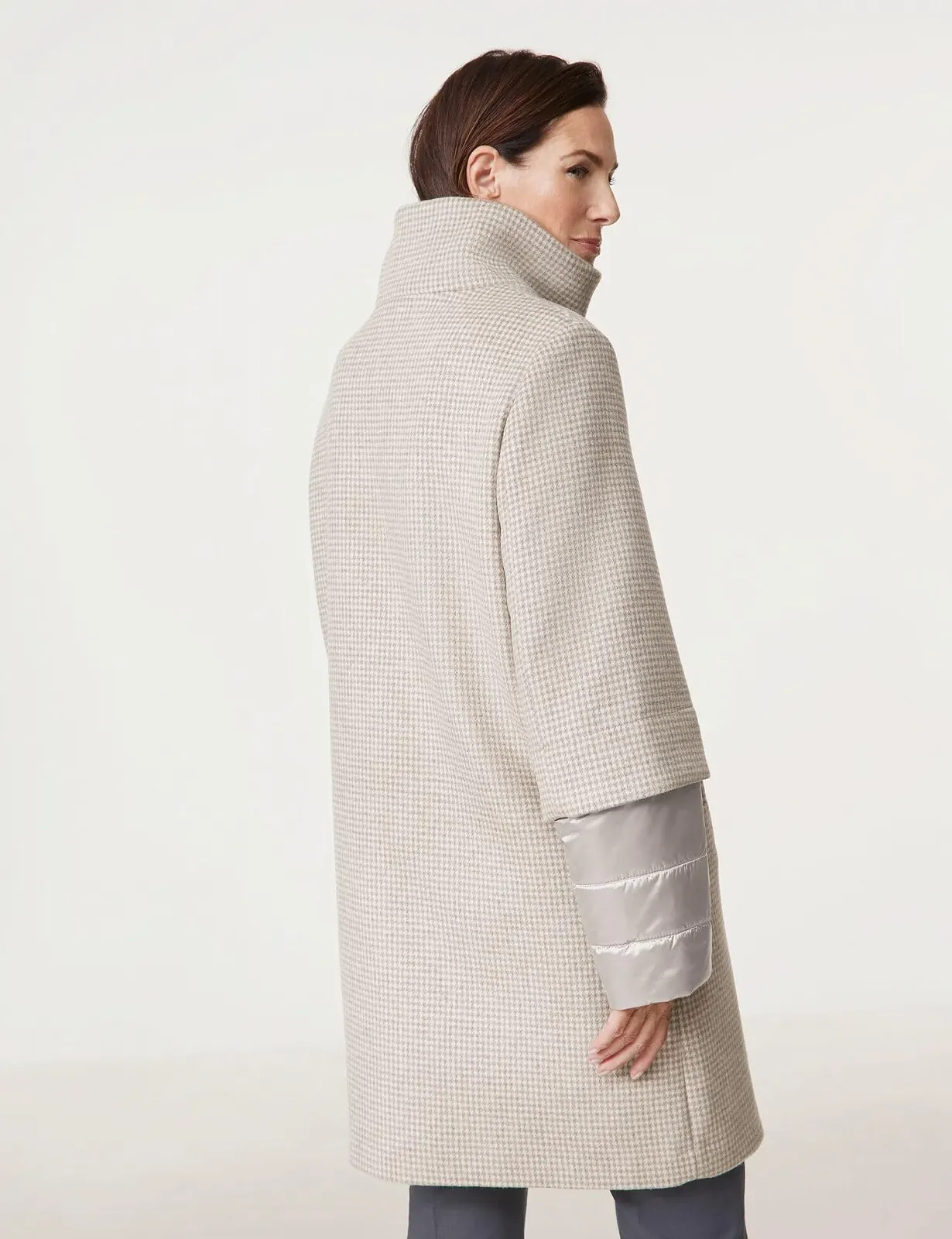 Коротке пальто Gerry Weber в клітинку з нашивкою, довгий рукав, фото №6