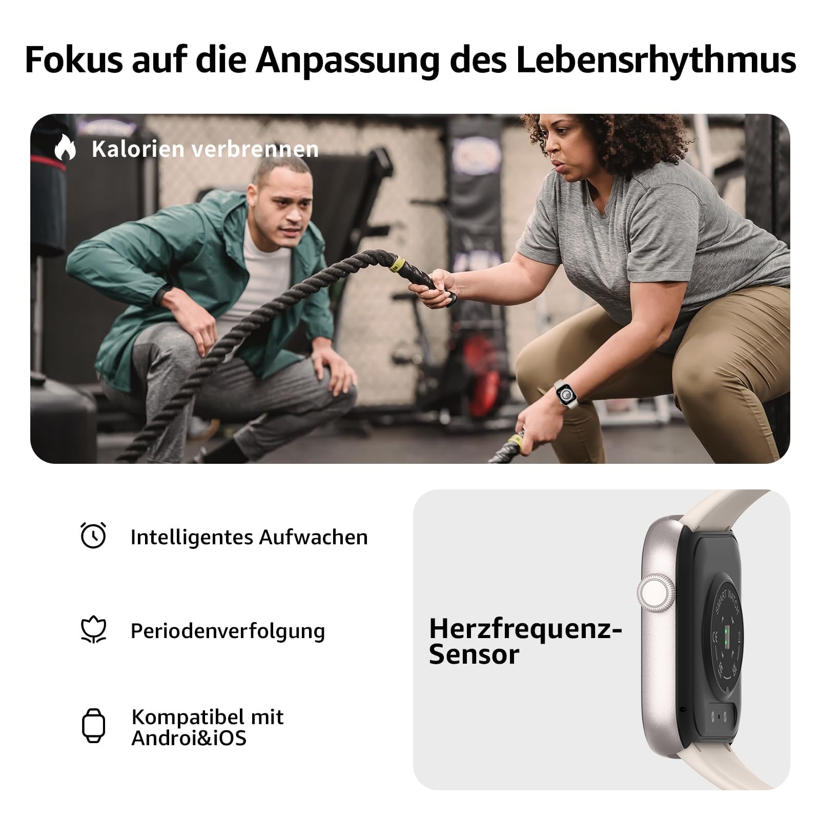 Смартгодинник для жінок та чоловіків 1.85 Inch HD Touch Fitness Watch з функцією телефону, 140+ спортивних режимів, монітор серцевого ритму, монітор сну, крокомір, IP68 водонепроникний спортивний годинник, фото №5