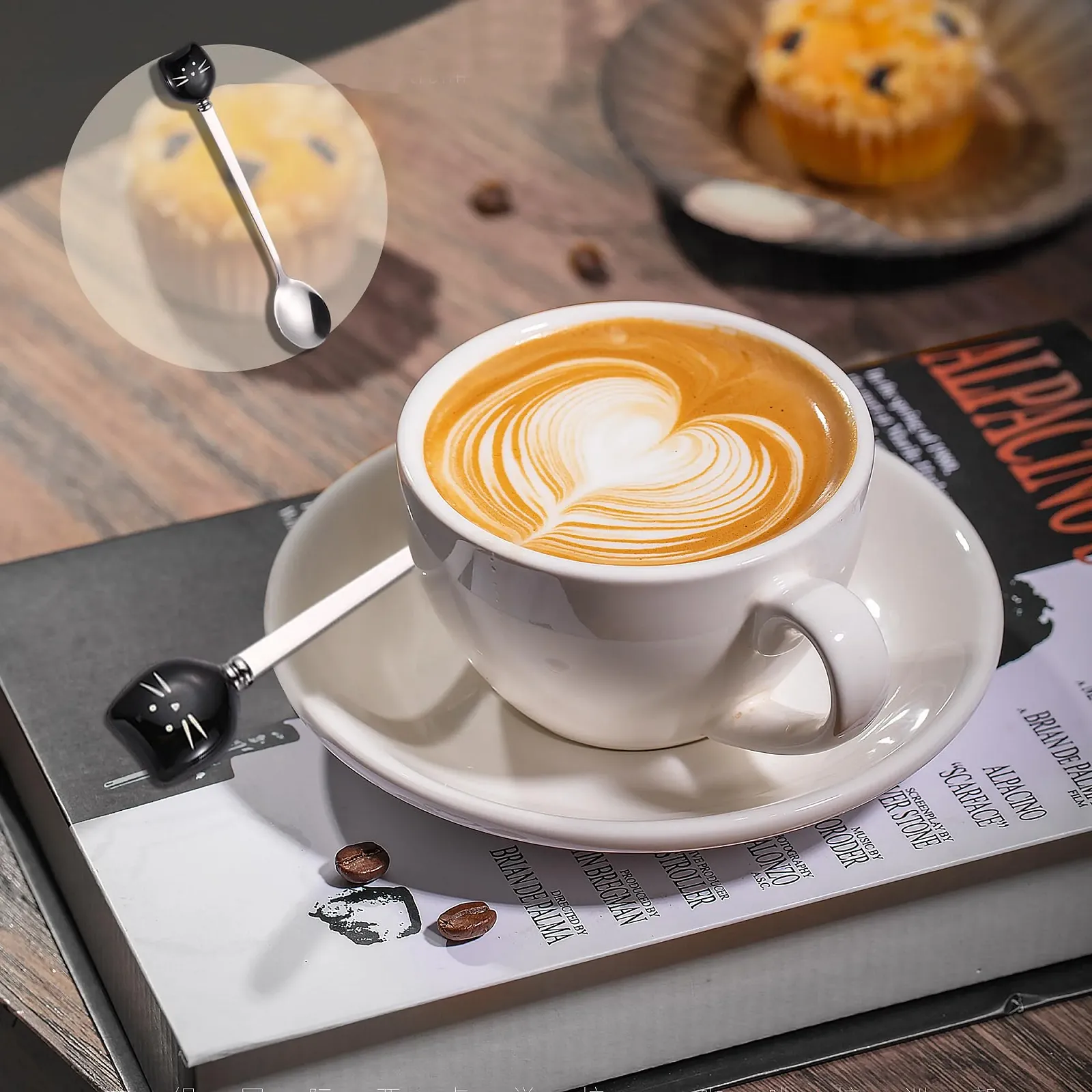 Набір з 8 милих кавових ложок з нержавіючої сталі у формі котячої голови, фото №4 Набір з 8 милих кавових ложок з нержавіючої сталі у формі котячої голови, фото №4