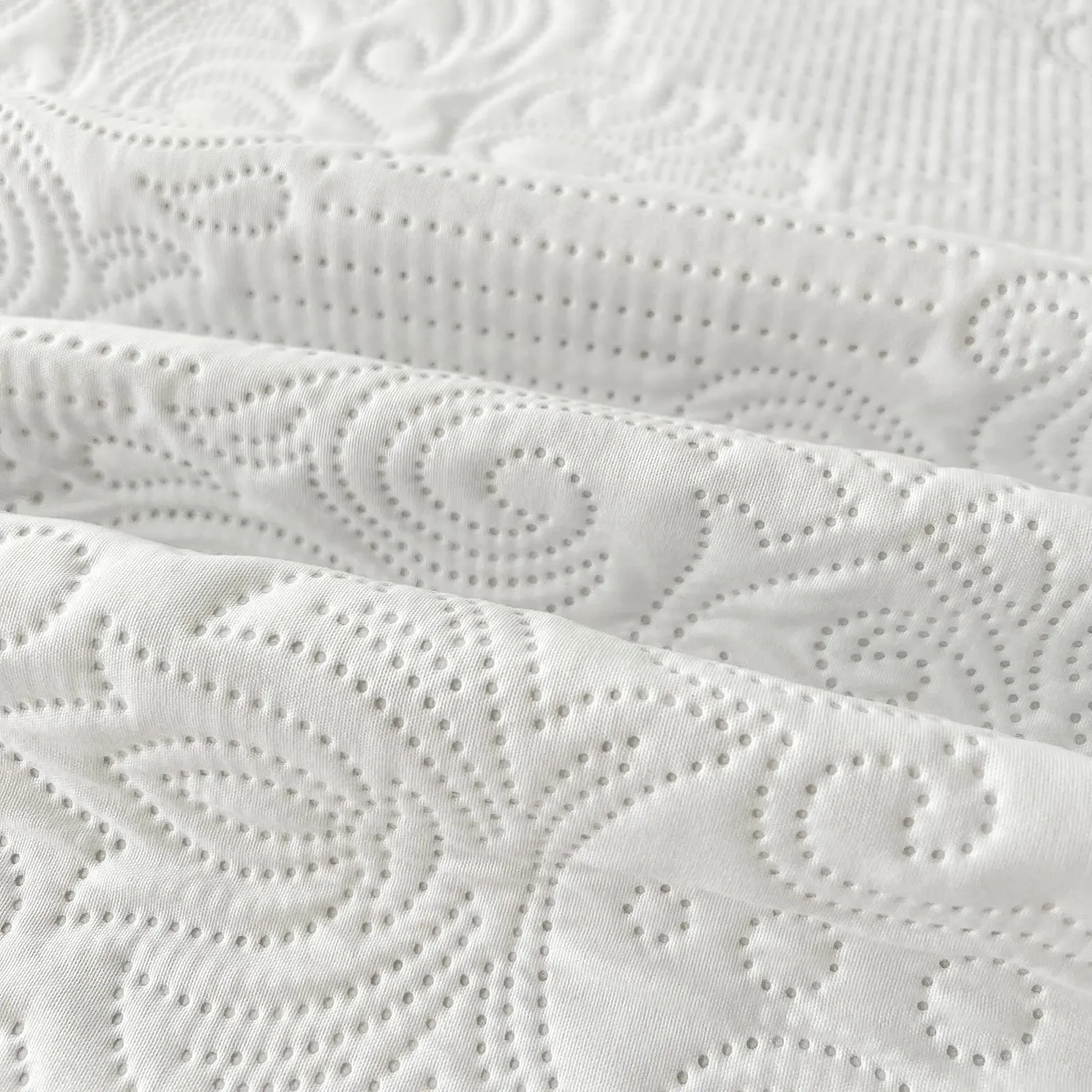 Покривало Qucover 240 x 260 см Білий з 2 наволочками 50 x 75 см, Вінтажний візерунок, фото №2