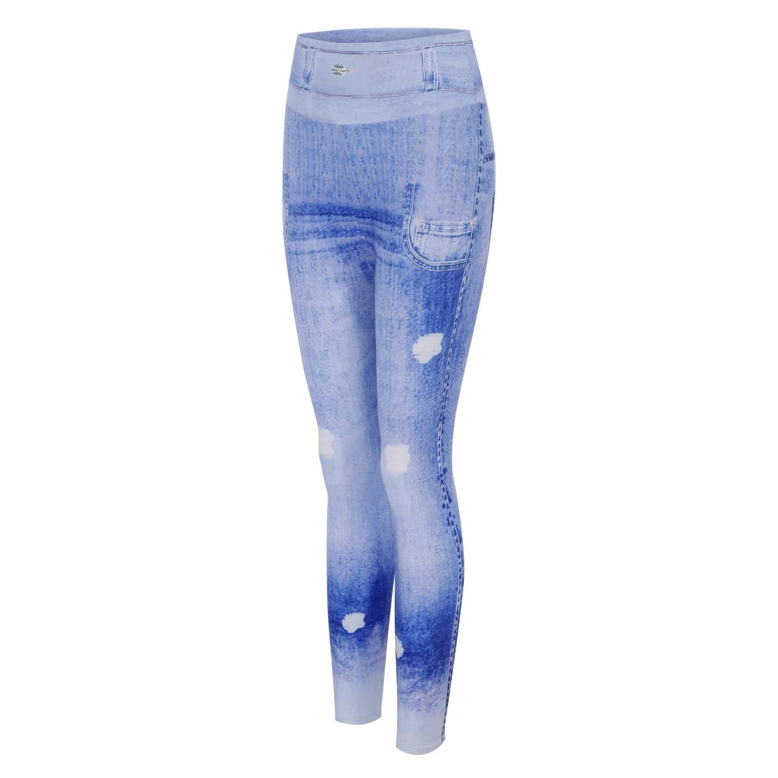 Леггинсы Gefälschte Jeans 2025 с джинсовым принтом, женские, выглядят как леггинсы, сексуальные, эластичные, с высокой талией, узкие, тонкие, джеггинсы, , женские, фото №5