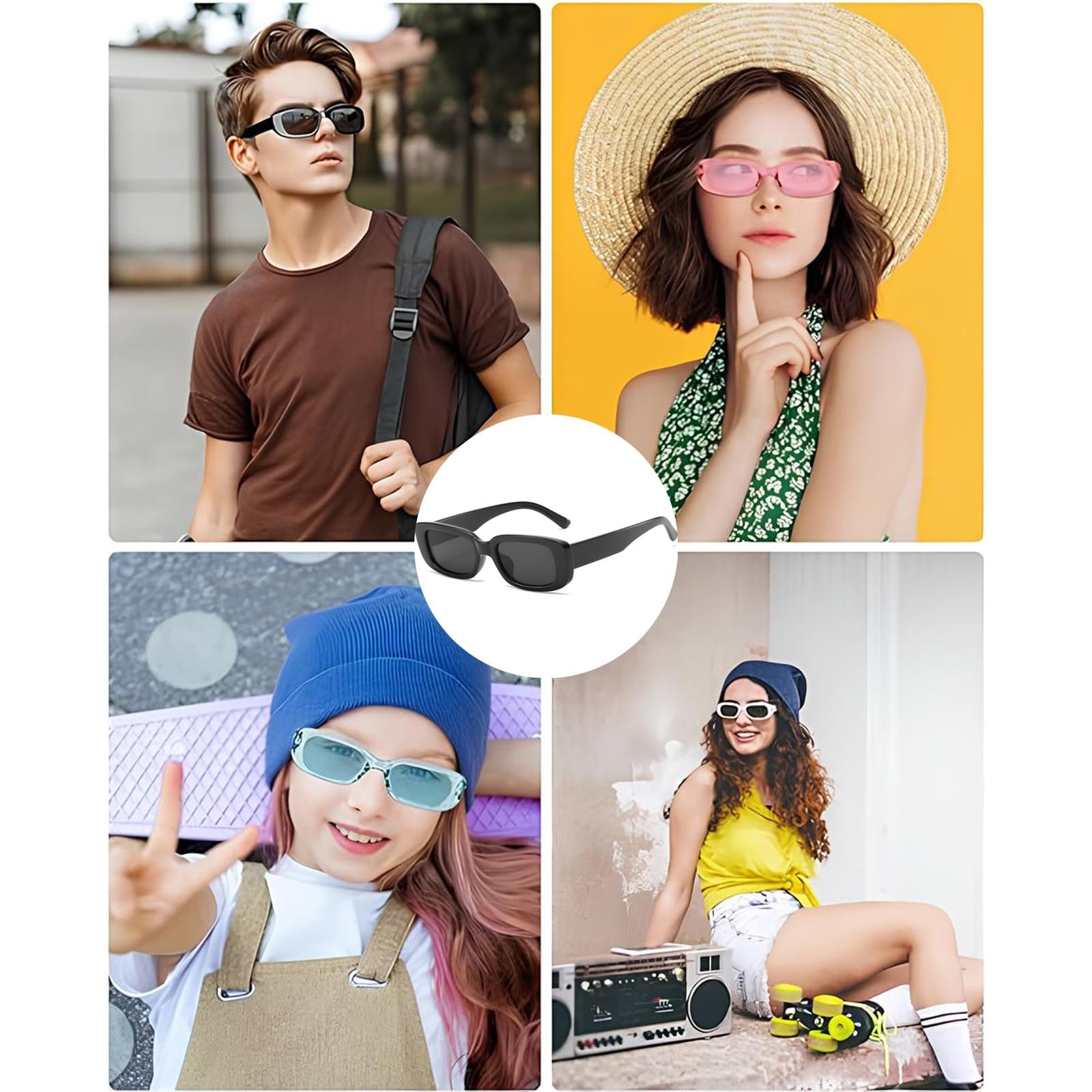 Солнцезащитные очки Женские Ретро 90-х, 4 шт., черные, фото №7 Солнцезащитные очки Женские Ретро 90-х, 4 шт., черные, фото №7