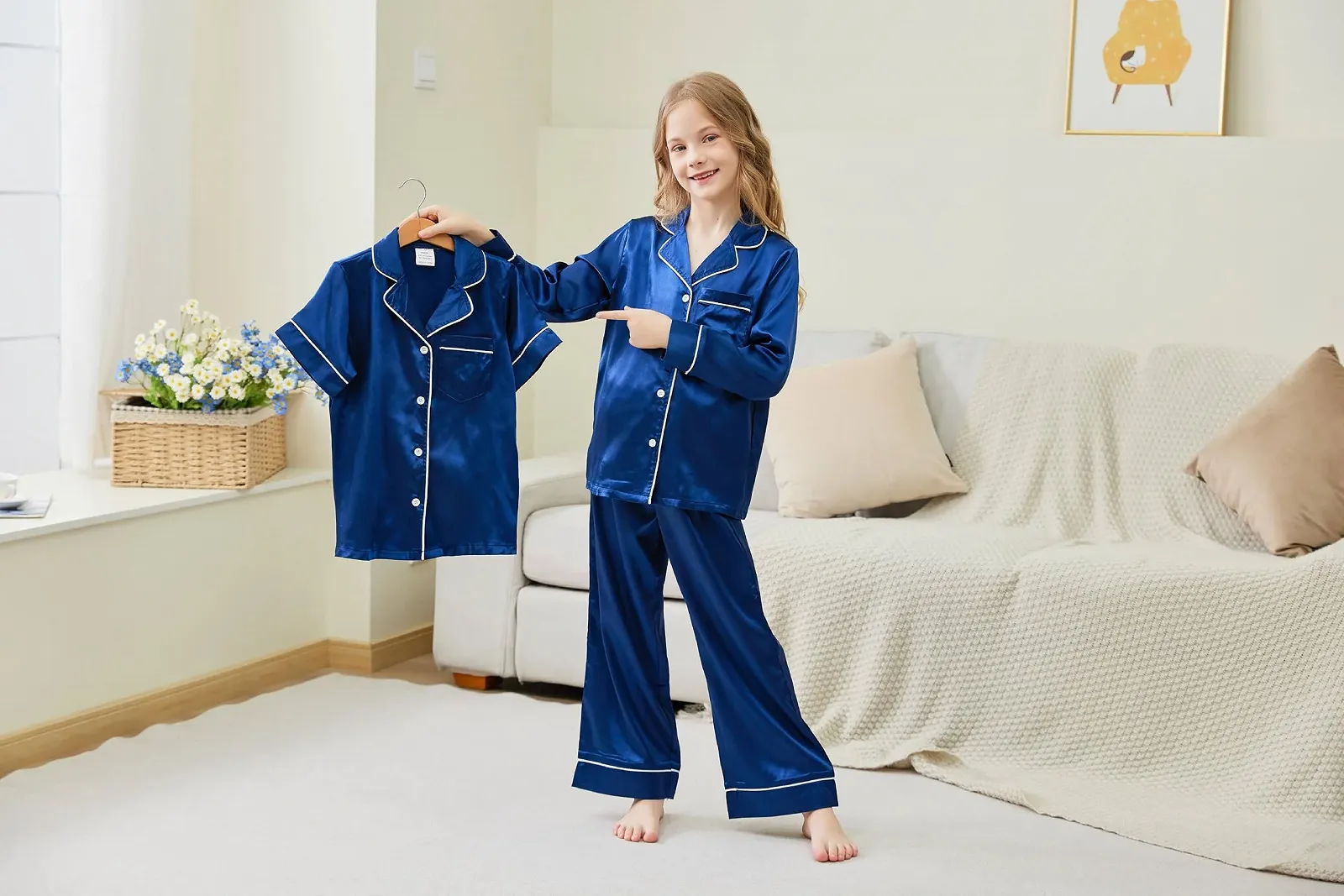 Комплект піжами Шовк ALISISTER для дівчаток, фото №3 Комплект піжами Шовк ALISISTER для дівчаток, фото №3