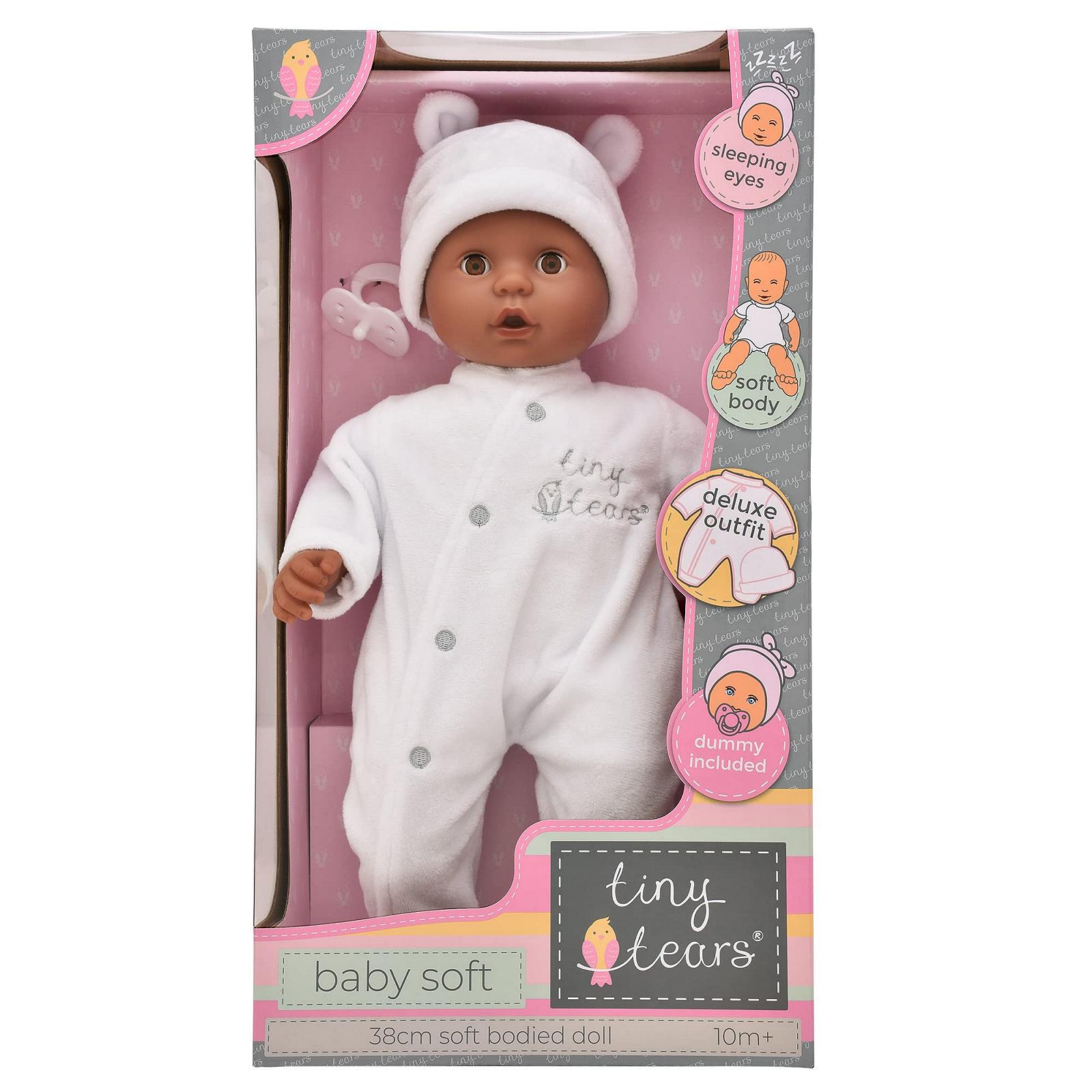 Лялька John Adams Tiny Tears Baby Soft 38 см м’яке тіло білий одяг, фото №5