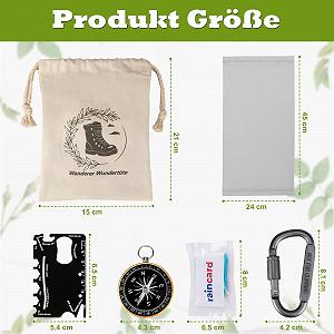 Набір для виживання Wanderer Wonder Bag, мультитул, туба для карт, шарф, шийна хустка, кишеньковий компас, альпіністський карабін, одноразовий дощовик synthetic.ua - Фото 1