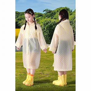 Детский дождевой плащ-пончо EQWIGKEIT Многоразовый Унисекс Водонепроницаемый M Для девочек и мальчиков С капюшоном Для путешествий, походов, кемпинга и езды на велосипеде synthetic.ua - Фото 1