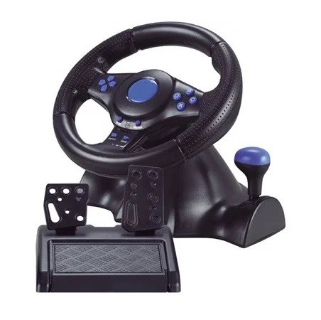 Руль игровой проводной с педалями RIAS Vibration Steering wheel 3в1 4_00342, фото №1