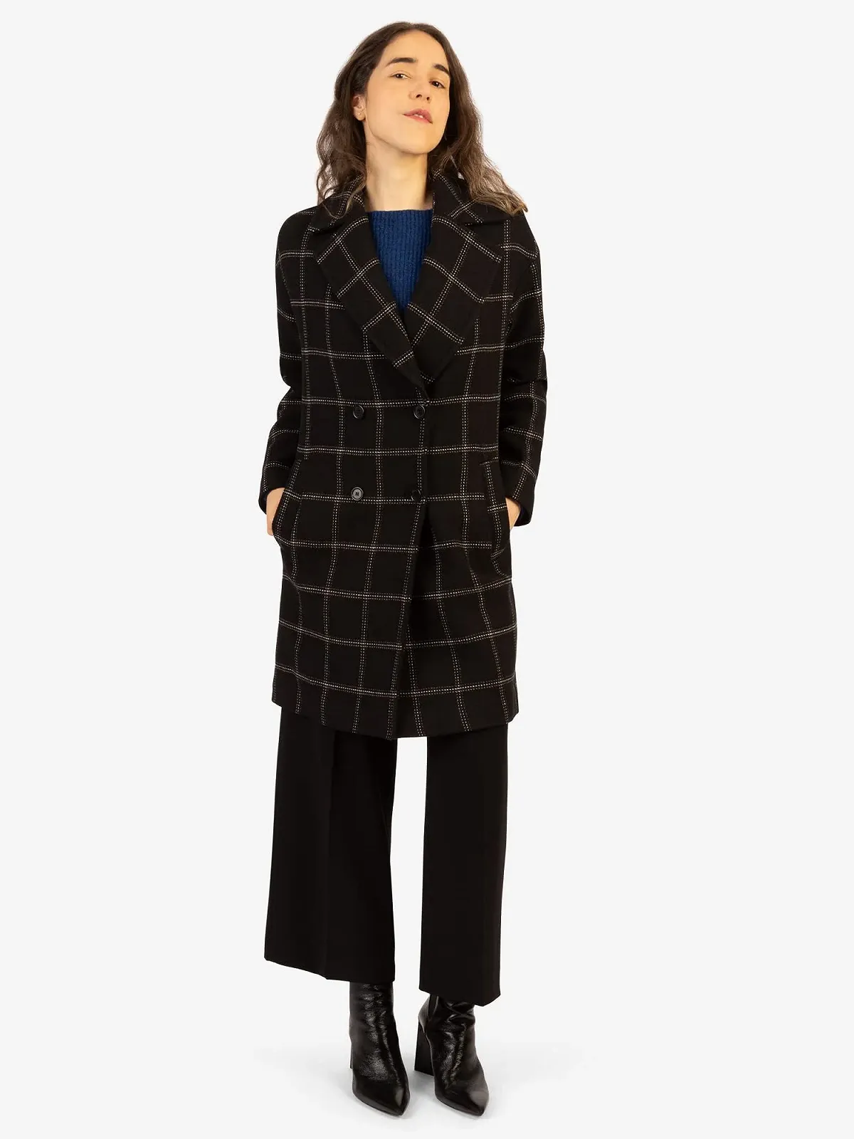 Короткое пальто в клетку Apart, фото №3
