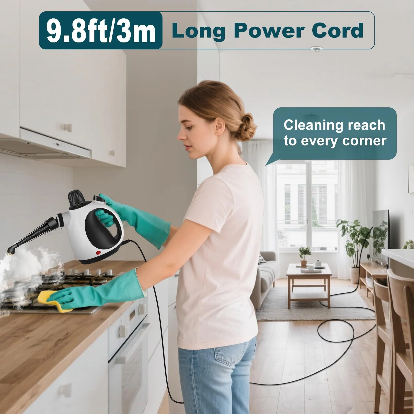 Ручний пароочисник 1050 Вт 350 мл 14 аксесуарів, фото №7 Ручний пароочисник 1050 Вт 350 мл 14 аксесуарів, фото №7