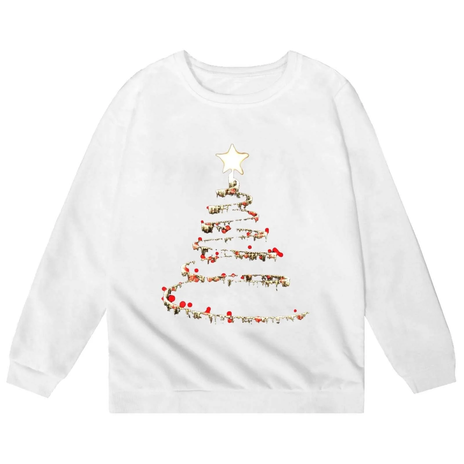 Детский рождественский джемпер Sfwqoifou, теплая рождественская рубашка с принтом для девочек, зимний свитер с длинными рукавами, детский рождественский вязаный джемпер, топы, круглый вырез горловины, смешной рождественский джемпер, фото №4