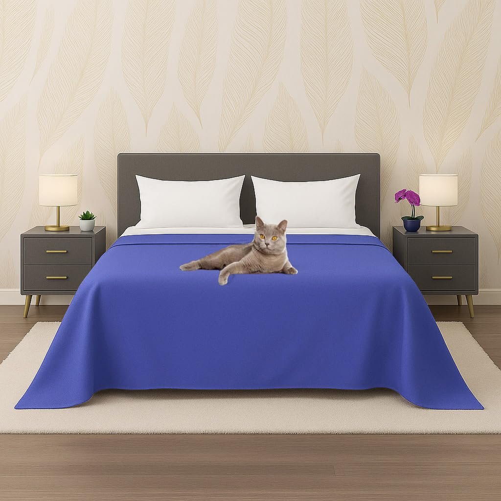 Покрывало Byour3 Хлопок 100% Легкое Двуспальное Односпальное Queen Size Прямоугольное Гипоаллергенное Прочная Накидка для Спальни Королевский Синий, Двуспальное, фото №1