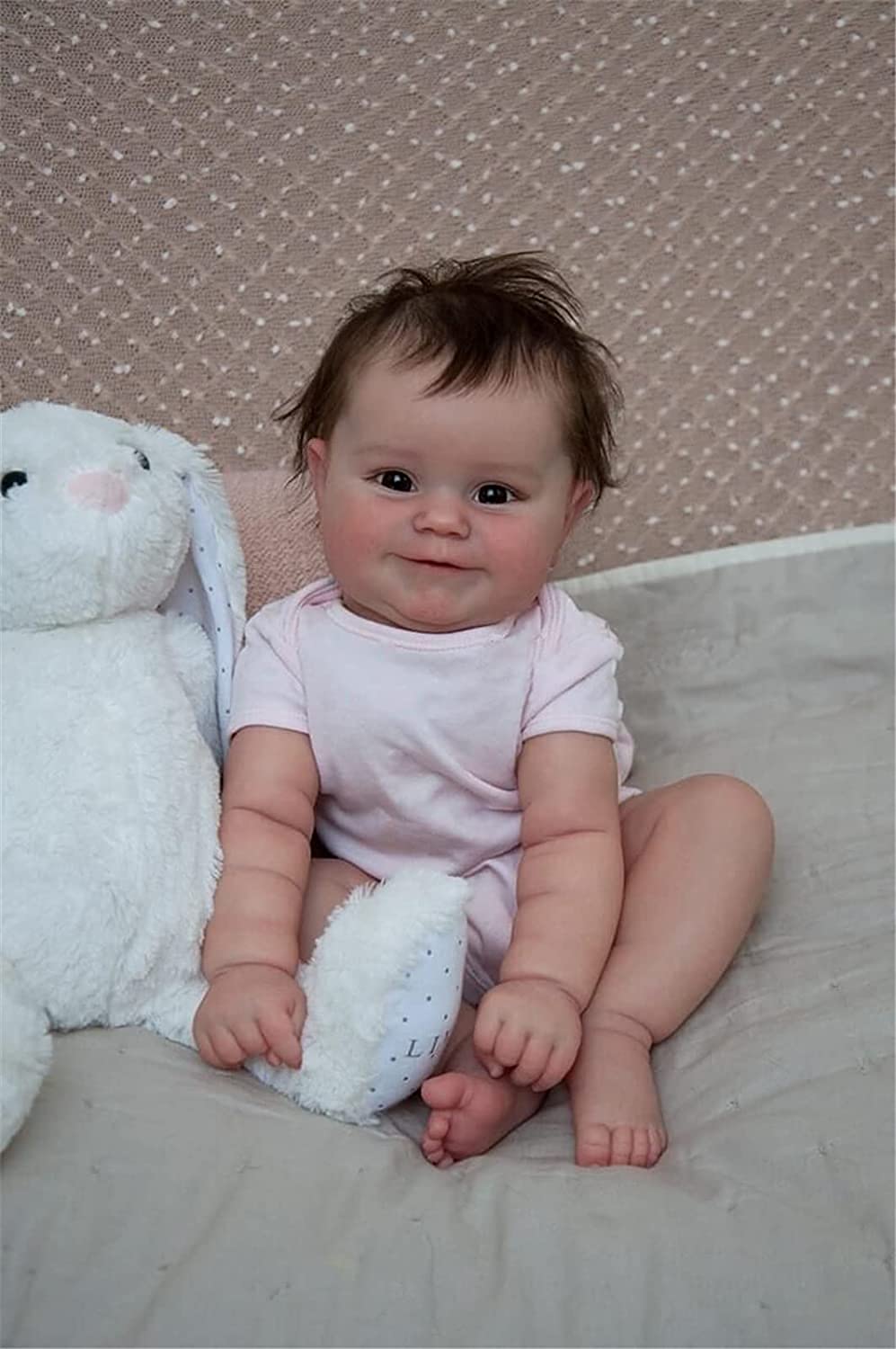 Лялька Bebe Reborn Maddie 50 см Новонароджена дівчинка М'який дотик з ручним волосям Висока якість Ручна робота, фото №1