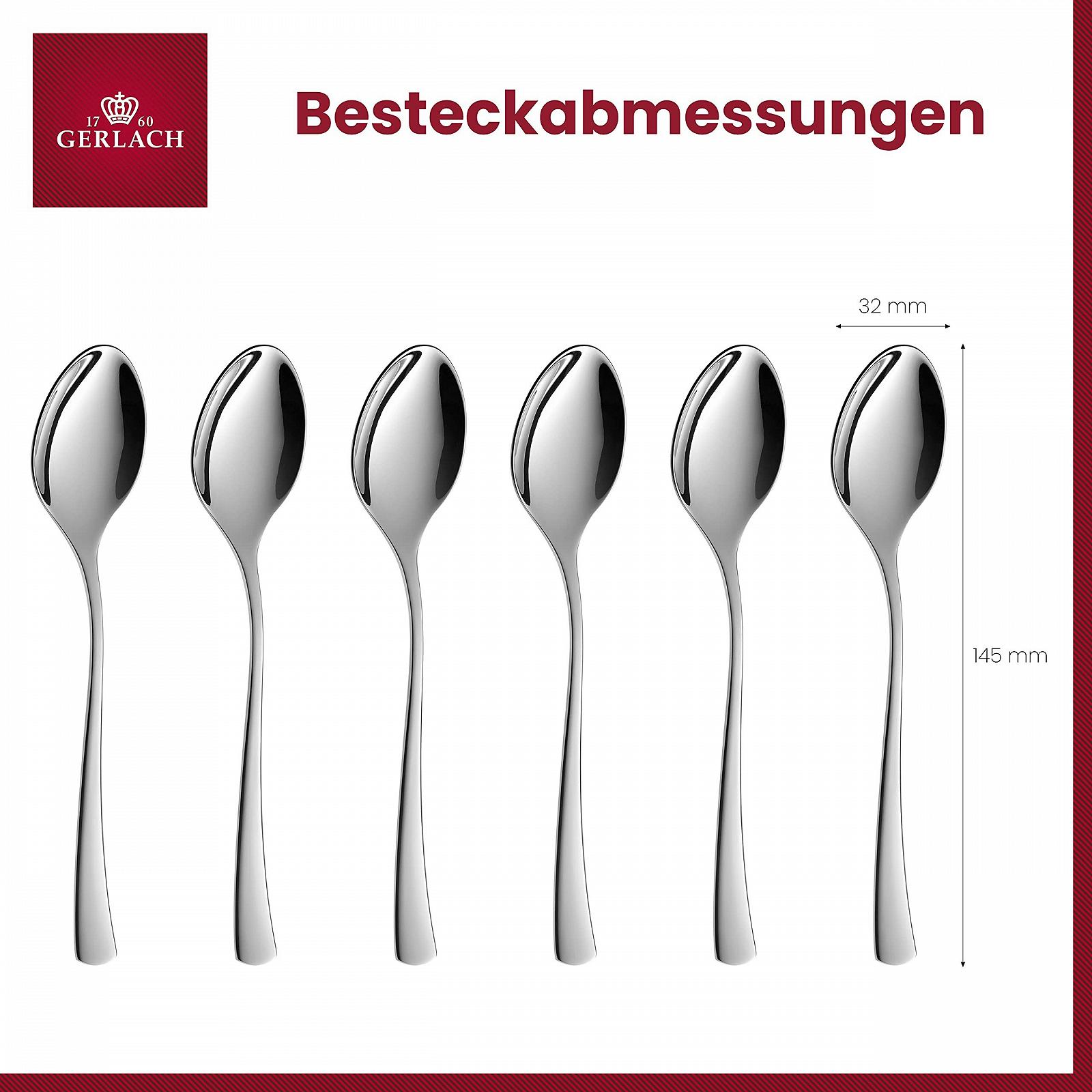 Ложка чайна Gerlach Tunea 6 шт, нержавіюча сталь, фото №3 Ложка чайна Gerlach Tunea 6 шт, нержавіюча сталь, фото №3