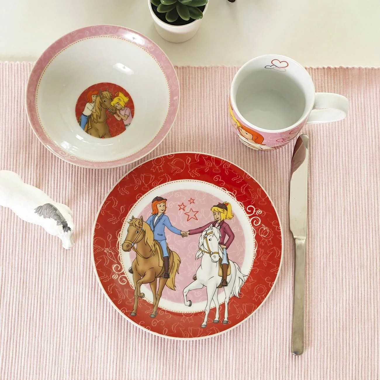 Детский набор посуды Bibi & Tina Фарфоровый 3 предмета Красный, фото №2 Детский набор посуды Bibi & Tina Фарфоровый 3 предмета Красный, фото №2