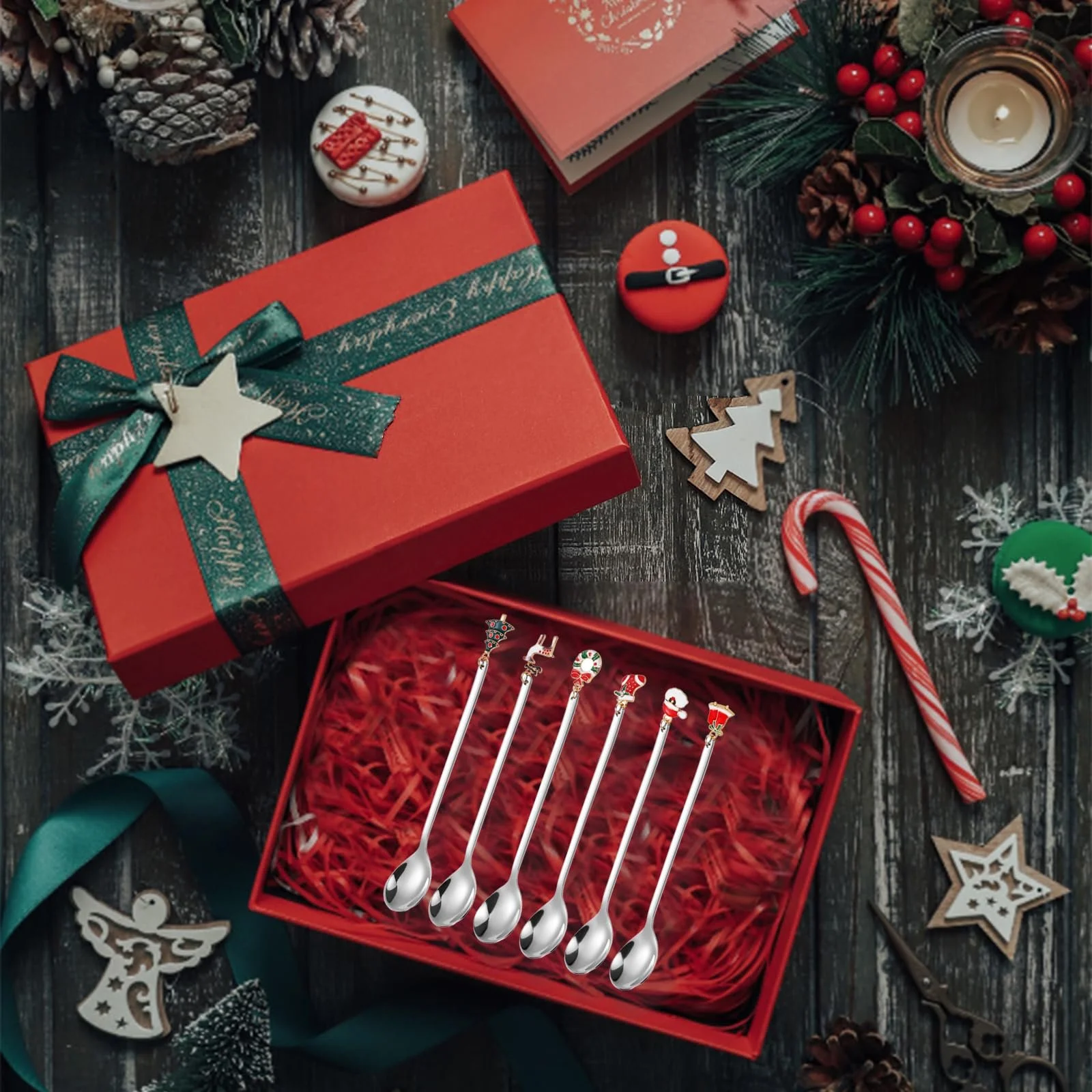 Ложка Різдвяна, Набір з 6 ложок з нержавіючої сталі, фото №7
