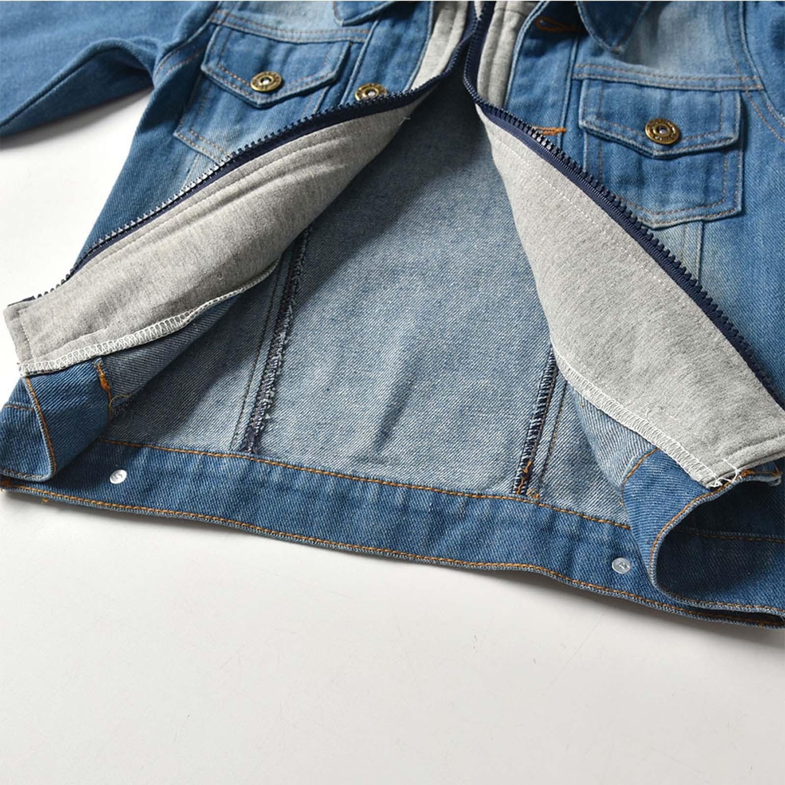 Зимняя Куртка для Мальчиков Джинсовая с Капюшоном Двухкомпонентный Дизайн для Детей Повседневная Верхняя Одежда для Детей 158, фото №4 Зимняя Куртка для Мальчиков Джинсовая с Капюшоном Двухкомпонентный Дизайн для Детей Повседневная Верхняя Одежда для Детей 158, фото №4