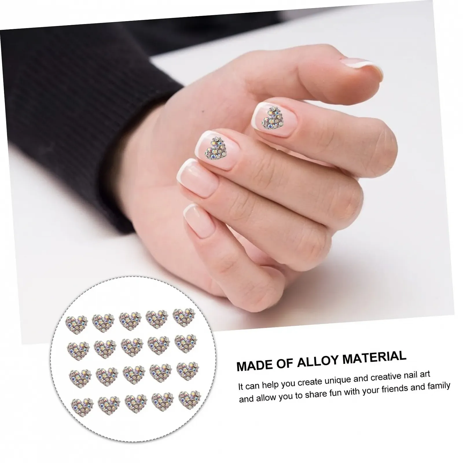 Стрази для нігтів Прикраса для нігтів Серце 3D Наклейки для нігтів, фото №6