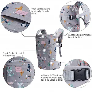 Переноска Bebamour для куклы детская Мягкая 3-в-1 Хлопок Серый (Животные) synthetic.ua - Фото 1